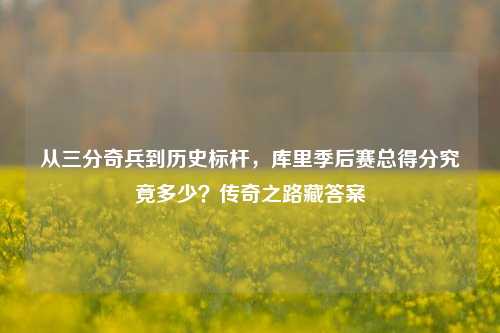 从三分奇兵到历史标杆，库里季后赛总得分究竟多少？传奇之路藏答案