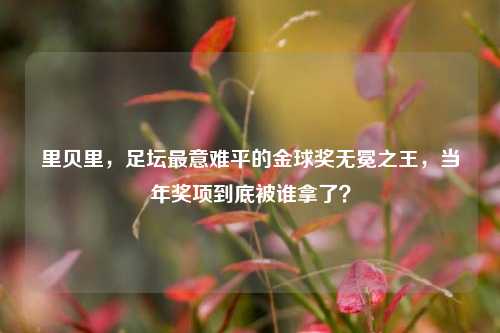 里贝里,足坛最意难平的金球奖无冕之王,当年奖项到底被谁拿了?