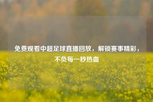 免费观看中超足球直播回放，解锁赛事精彩，不负每一秒热血