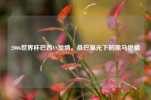 2006世界杯巴西VS加纳，桑巴星光下的黑马绝唱
