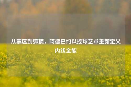 从禁区到弧顶，阿德巴约以控球艺术重新定义内线全能