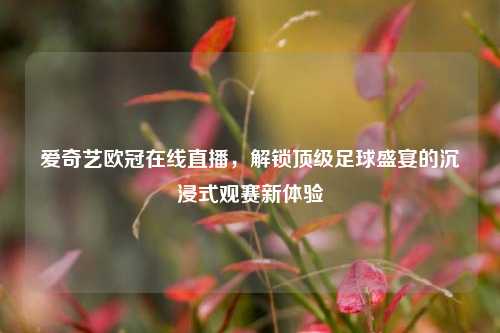 爱奇艺欧冠在线直播,解锁顶级足球盛宴的沉浸式观赛新体验