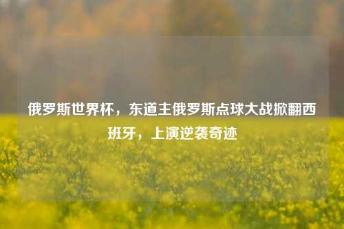 俄罗斯世界杯，东道主俄罗斯点球大战掀翻西班牙，上演逆袭奇迹