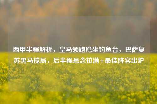 西甲半程解析，皇马领跑稳坐钓鱼台，巴萨复苏黑马搅局，后半程悬念拉满+最佳阵容出炉