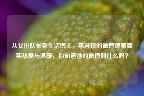 从女排队长到生活博主，惠若琪的微博藏着真实热爱与温暖，你知道她的微博叫什么吗？