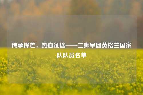 传承锋芒,热血征途——三狮军团英格兰国家队队员名单