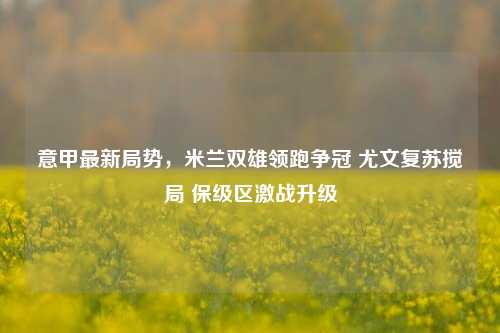 意甲最新局势，米兰双雄领跑争冠 尤文复苏搅局 保级区激战升级
