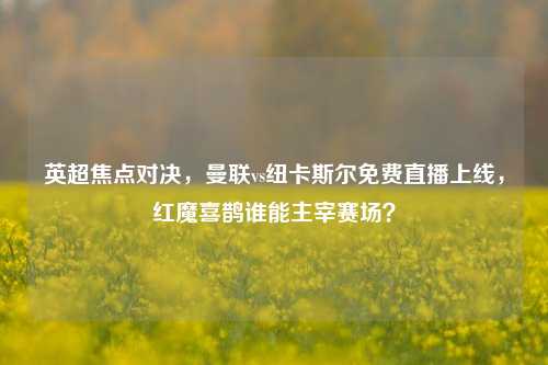 英超焦点对决，曼联vs纽卡斯尔免费直播上线，红魔喜鹊谁能主宰赛场？