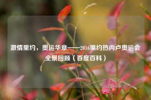 激情里约,奥运华章——2016里约热内卢奥运会全景回顾(百度百科)