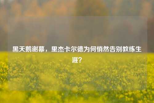黑天鹅谢幕,里杰卡尔德为何悄然告别教练生涯?
