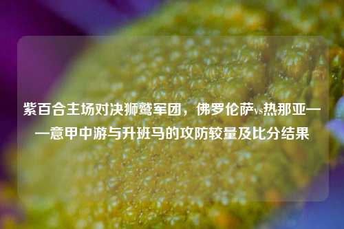 紫百合主场对决狮鹫军团，佛罗伦萨vs热那亚——意甲中游与升班马的攻防较量及比分结果