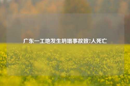广东一工地发生坍塌事故致7人死亡