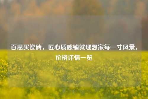 百思买瓷砖，匠心质感铺就理想家每一寸风景，价格详情一览